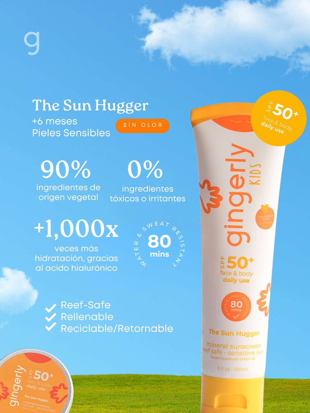 The Original Sun Hugger 100ml | Piel Sensible + Niños SPF 50+